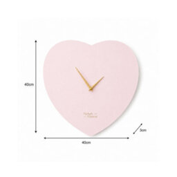 Melody Maison Wooden Pink & Gold Detailed Heart Shaped Wall Clock - 40Cm X 40Cm - thumbnail 5