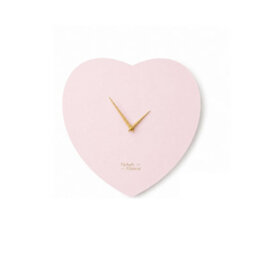 Melody Maison Wooden Pink & Gold Detailed Heart Shaped Wall Clock - 40Cm X 40Cm - thumbnail 6