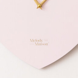 Melody Maison Wooden Pink & Gold Detailed Heart Shaped Wall Clock - 40Cm X 40Cm - thumbnail 4