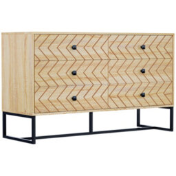 Homcom Chest Of 6 Drawers Storage Unit 71X120Cm Unique Zigzag Design Anti Tip - thumbnail 2