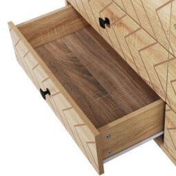 Homcom Chest Of 6 Drawers Storage Unit 71X120Cm Unique Zigzag Design Anti Tip - thumbnail 9