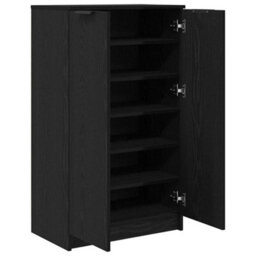 Vidaxl Shoe Cabinet Black Oak 59 X 35 X 100 Cm Engineered Wood - thumbnail 5