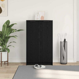 Vidaxl Shoe Cabinet Black Oak 59 X 35 X 100 Cm Engineered Wood - thumbnail 4