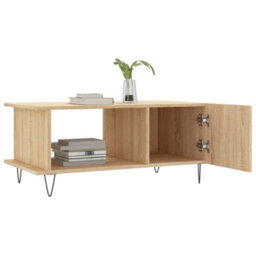 Berkfield Durable Coffee Table Sonoma Oak 90X50X40 Cm Engineered Wood - thumbnail 4