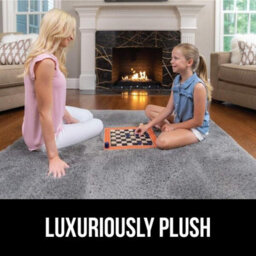 Pure Grey 160 X 230 Cm (5 Ft 3 In X 7 Ft 7 In) Fluffy Soft Carpet Large Rug Anti-Slip Bedroom Living Room Floor Mats - thumbnail 7