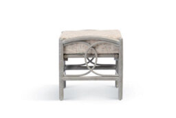 Desser Madrid Grey Natural Rattan Footstool Real Cane Indoor Cushioned Wicker Footrest With Uk Sewn Cushion In Farrow Fabric - thumbnail 4