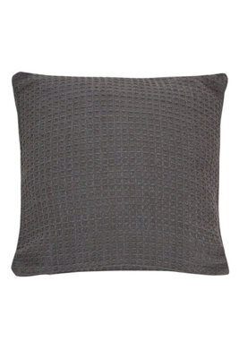 Lisbon Pure Cotton Cushion Cover In Charcoal, 60 X 60Cm