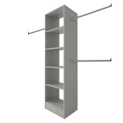 Spacepro Modular Pebble Grey Tower Unit (H)2100mm (W)600mm (D)500mm - image 1