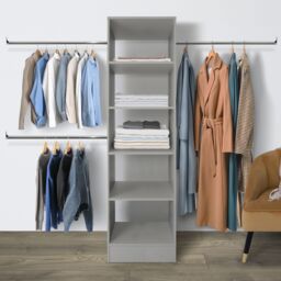Spacepro Modular Pebble Grey Tower Unit (H)2100mm (W)600mm (D)500mm - thumbnail 2