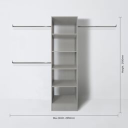 Spacepro Modular Pebble Grey Tower Unit (H)2100mm (W)600mm (D)500mm - thumbnail 7