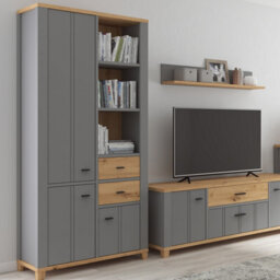 Heze Furniture Annika 3 Door 2 Drawers Display Shelving Unit With Ample Storage - thumbnail 3