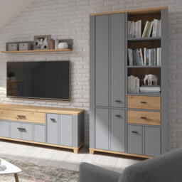 Heze Furniture Annika 3 Door 2 Drawers Display Shelving Unit With Ample Storage - thumbnail 2