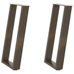 Berkfield Console Table Legs U-Shaped 2 Pcs Natural Steel 28X(72-73) Cm Steel - thumbnail 2