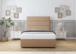 "Comfort Rosa Latte Tweed Divan Bed Base 2 Drawers Foot-End - 26"" Strutted  4'6 Double" - thumbnail 1