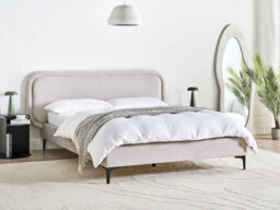 Beliani Bed Velvet Suzette 140 X 200 Cm (Eu Double) Light Grey - thumbnail 2