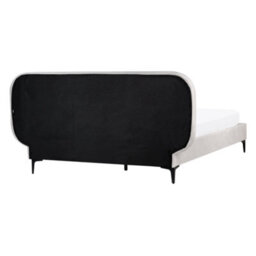 Beliani Bed Velvet Suzette 140 X 200 Cm (Eu Double) Light Grey - thumbnail 6