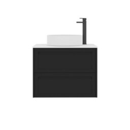 Royal Bathrooms Royal Bathroom Elmore 700mm Matt Nocturne Black Wall Mounted Vanity Unit 2 Drawer With Plain White Worktop & No Basin - thumbnail 7