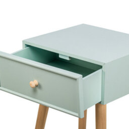 Nordlys 1-Door Mint Green Beech Wood Nightstand Sea Side Style Bedroom - thumbnail 5