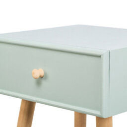 Nordlys 1-Door Mint Green Beech Wood Nightstand Sea Side Style Bedroom - thumbnail 4