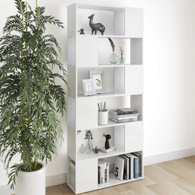 Berkfield Book Cabinet Room Divider White 80X24X186 Cm Engineered Wood - image 1