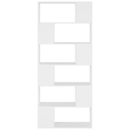Berkfield Book Cabinet Room Divider White 80X24X186 Cm Engineered Wood - thumbnail 3