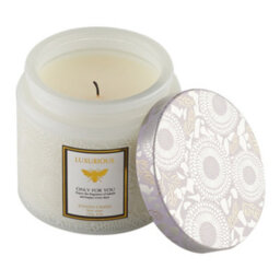 Breeins Embossed Cup White Handmade English Pear Freesia Soy Wax Scented Candle - thumbnail 2