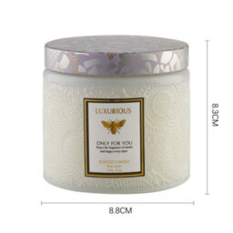 Breeins Embossed Cup White Handmade English Pear Freesia Soy Wax Scented Candle - thumbnail 9