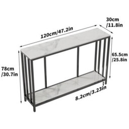 Practical Marble Console Table Modern Side Table 2Tier Display - thumbnail 2