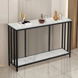 Practical Marble Console Table Modern Side Table 2Tier Display - thumbnail 4
