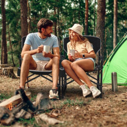 Gainoom Outdoor Black Rocker Camping Chair Portable Foldable Rocking Chair - thumbnail 3