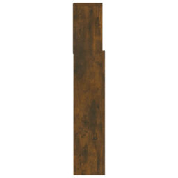 Berkfield Headboard Cabinet Smoked Oak 180X19X103.5 Cm - thumbnail 4
