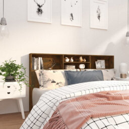 Berkfield Headboard Cabinet Smoked Oak 180X19X103.5 Cm - thumbnail 6