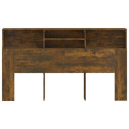 Berkfield Headboard Cabinet Smoked Oak 180X19X103.5 Cm - thumbnail 3