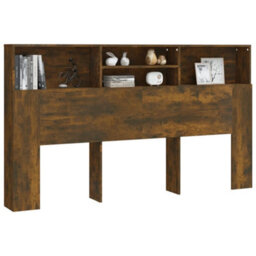 Berkfield Headboard Cabinet Smoked Oak 180X19X103.5 Cm - thumbnail 5