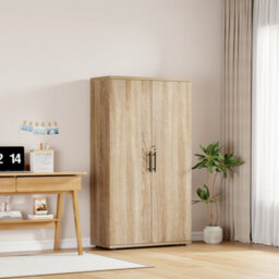 MMT Funiture Designs Oak 2 Door Locking Storage Cabinet Filing Cupboard Office Utility Unit - thumbnail 4
