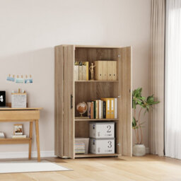 MMT Funiture Designs Oak 2 Door Locking Storage Cabinet Filing Cupboard Office Utility Unit - thumbnail 5