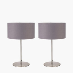 Pacific Lifestyle Set Of 2 Elin Brushed Silver And Steel Grey Table Lamp - thumbnail 3