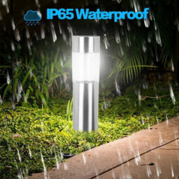 4X Solar Powered Garden Lights Post Patio Outdoor Led Lighting Stainless Steel - thumbnail 5