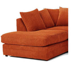 Hannah Jumbo Cord 4 Seater Left Hand Facing Corner Sofa Orange - thumbnail 3