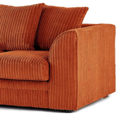 Hannah Jumbo Cord 4 Seater Left Hand Facing Corner Sofa Orange - thumbnail 4