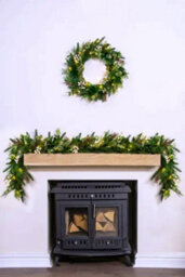 Christmas Tree World 180Cm Pre-Lit Decorated Pe Pine Garland With White Berries - thumbnail 1