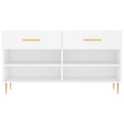Berkfield Industrial Shoe Bench White 102X35X55 Cm Engineered Wood - thumbnail 6