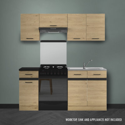 Heze Furniture Summer 5 Unit Kitchen Cabinets Set 170Cm In Bernstein Oak - image 1
