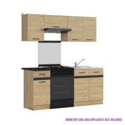 Heze Furniture Summer 5 Unit Kitchen Cabinets Set 170Cm In Bernstein Oak - thumbnail 2