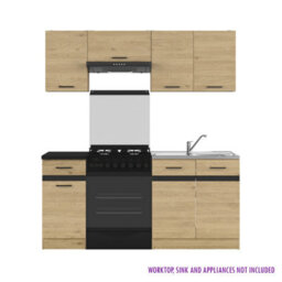 Heze Furniture Summer 5 Unit Kitchen Cabinets Set 170Cm In Bernstein Oak - thumbnail 3