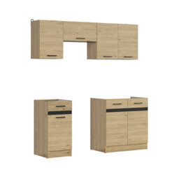 Heze Furniture Summer 5 Unit Kitchen Cabinets Set 170Cm In Bernstein Oak - thumbnail 5