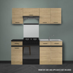 Heze Furniture Summer 5 Unit Kitchen Cabinets Set 170Cm In Bernstein Oak - thumbnail 1