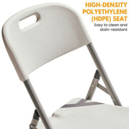 Novecrafto Heavy Duty Folding Chair - 53 X 44 X 83 Cm Hdpe Plastic & Powder Top With Coated Steel Frame, Indoor & Outdoor Use - thumbnail 5