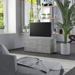 Berkfield Tv Cabinet Concrete Grey 80X34X36 Cm Engineered Wood - thumbnail 1