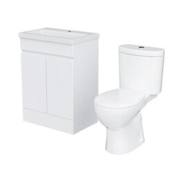 Nes Home 600mm Gloss White Basin Vanity & Close Coupled Toilet - thumbnail 7
